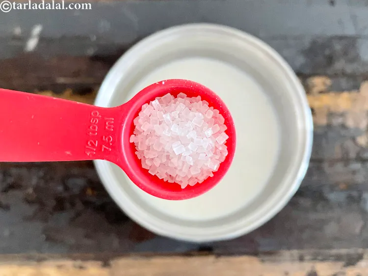 Step 14 – Add&nbsp;<meta charset="UTF-8" />1 1/2 tsp&nbsp;<a href="glossary-sugar-chini-shakkar-278i">sugar</a>. You can decrease the sugar if you wish.