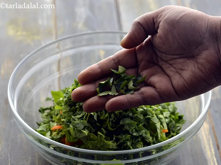 Step 20 – Add curry leaves. This is totally optional.