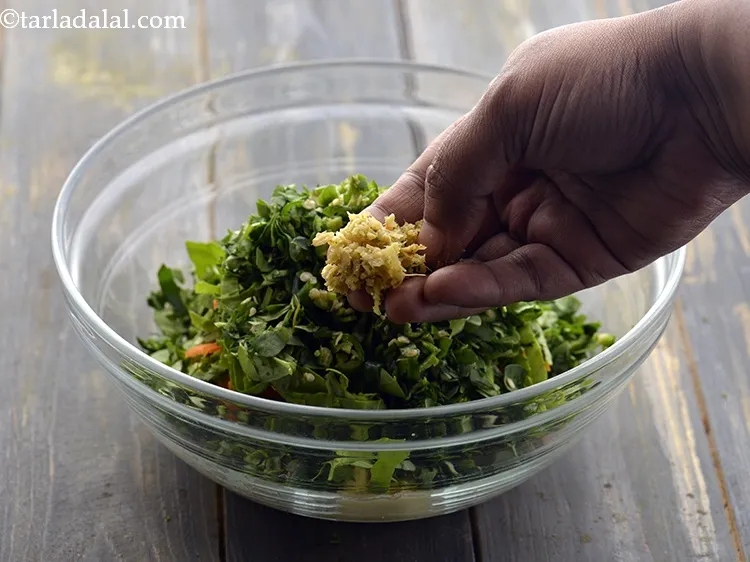 Step 22 – Add ginger. If you are someone like me who stocks up refrigerator with&nbsp;<a href="https://www.tarladalal.com/Ginger-Green-Chilli-Paste-33529r" target="_blank">Ginger …