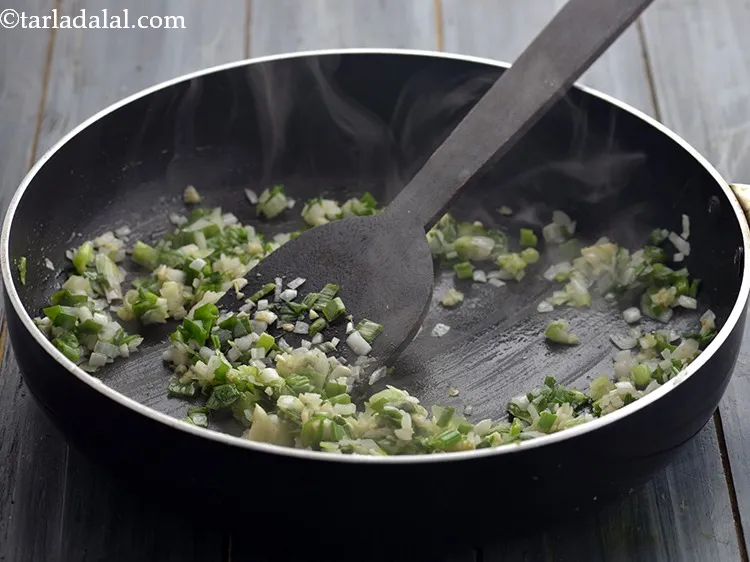 Step 32 – Saut&eacute; on high flame for 1 minute.