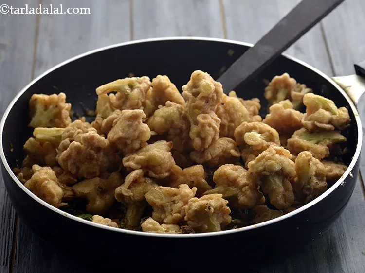 Step 41 – Add the deep-fried cauliflower florets.