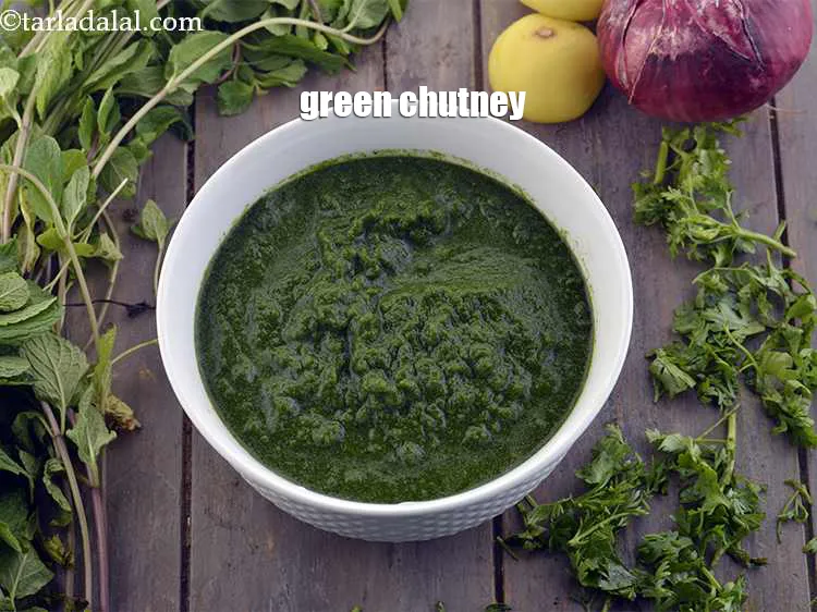 Step 12 – learn <a href="https://www.tarladalal.com/green-chutney-chaat-2797r" target="_blank">how to make green chutney</a> in detail.