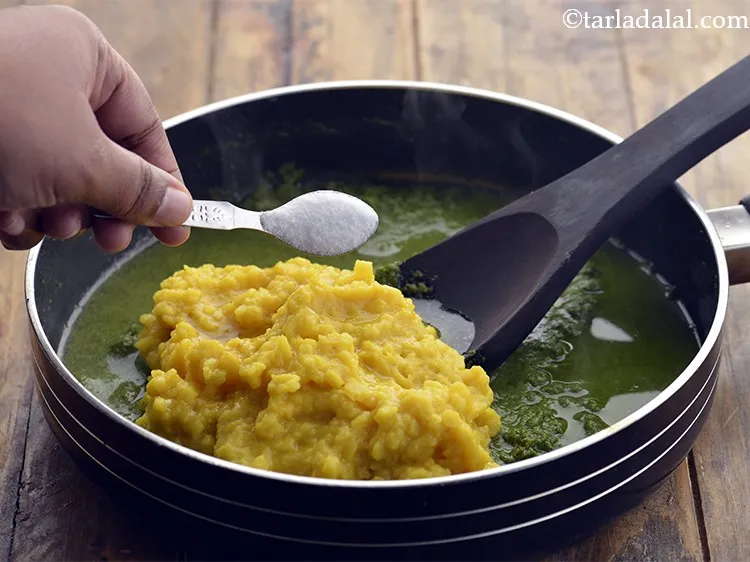 Step 29 – Add salt. Add more or less water as per the consistency you would like. The …