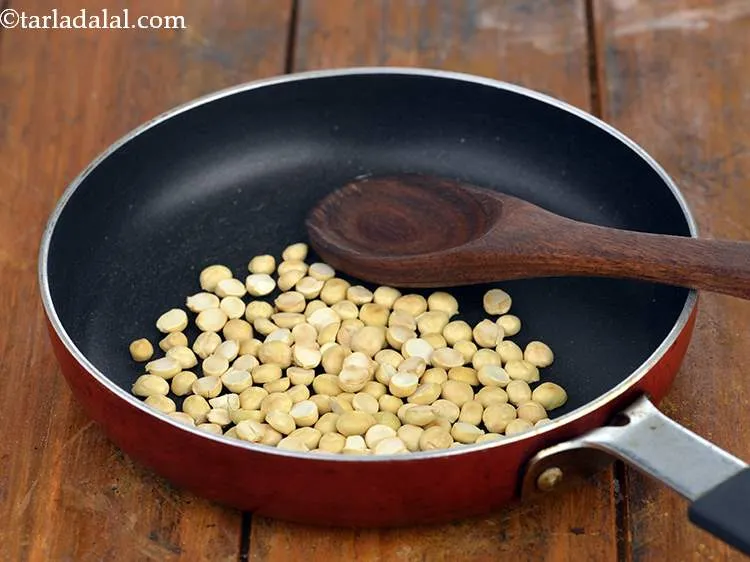 Step 4 – Roast them on a medium flame for 2 minutes or till they are light brown …