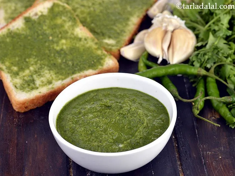 Step 15 – Refrigerate the <strong>coriander garlic chutney recipe | green chutney for Indian deep fried snacks | …