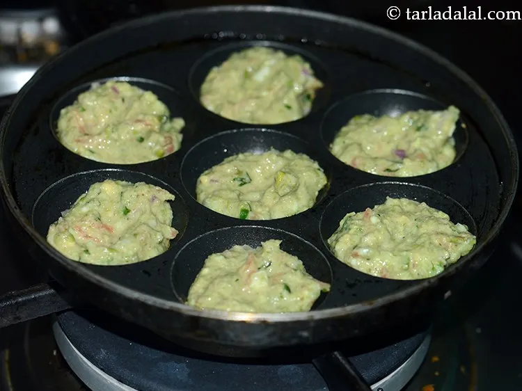 Step 18 – Pour 1 tbsp of the batter into each mould.