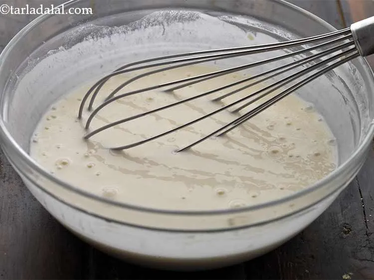 स्टेप 29 – मिश्रण की तरह एक गांठ रहित, मुलायम घोल बनाने के …