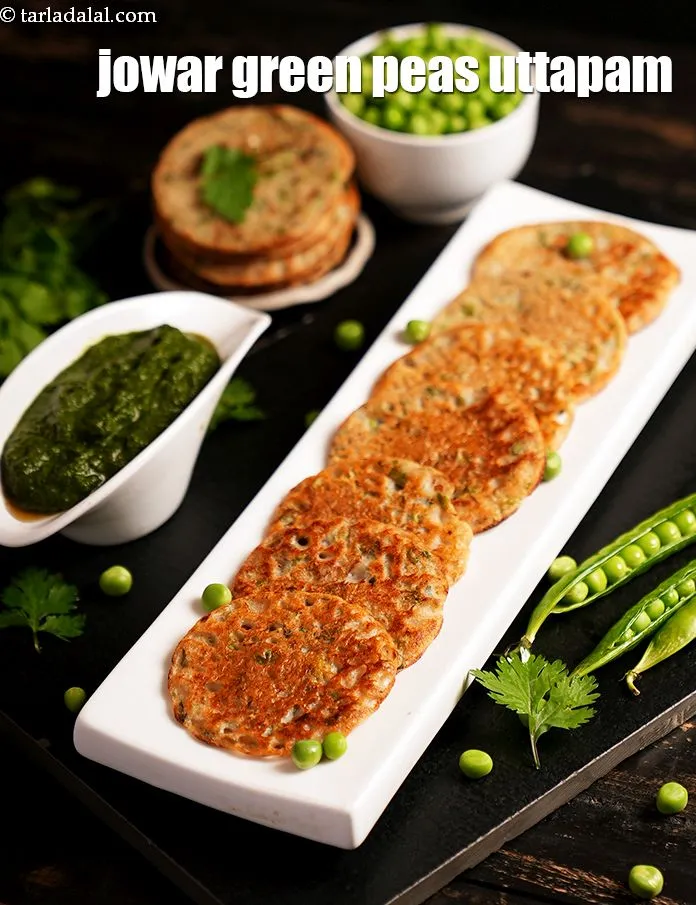 Step 36 – With its striking appearance and vibrant taste, the hare matar ke uttapam is nothing short …