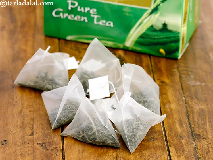 Step 3 – This is what green tea bags look like. Easily available in India.