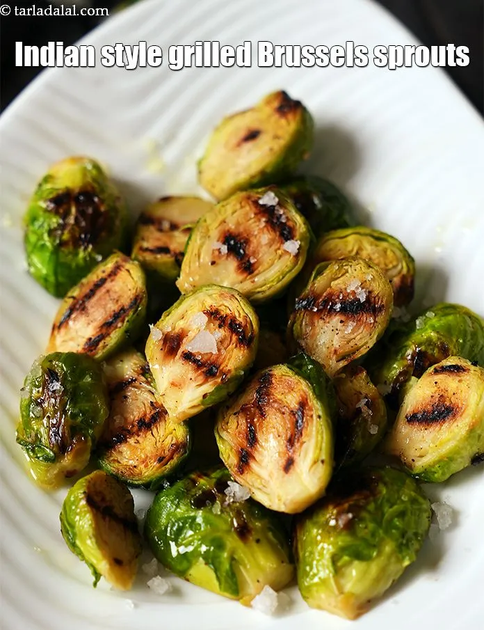 Step 21 – Serve <strong>grilled Brussels sprouts | Indian style&nbsp;grilled Brussels sprouts | healthy vitamin c, folic acid, …