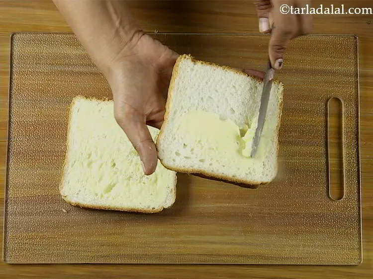 Step 13 – Spread 1 tsp of butter on each bread slice. You can even place a cheese …