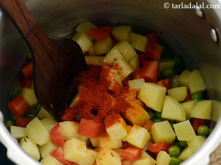 Step 15 – Add chilli powder. Add more or less as per your spice preference.