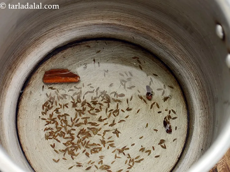 Step 8 – Add cumin seeds.
