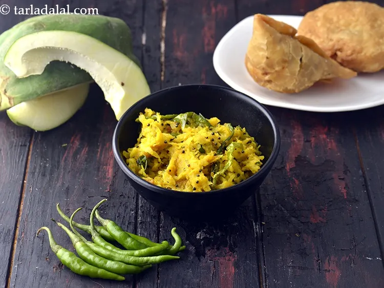 Step 20 – Serve<strong> Gujarati raw papaya chutney recipe | kacha papaya sambharo | fafda chutney | papaya …