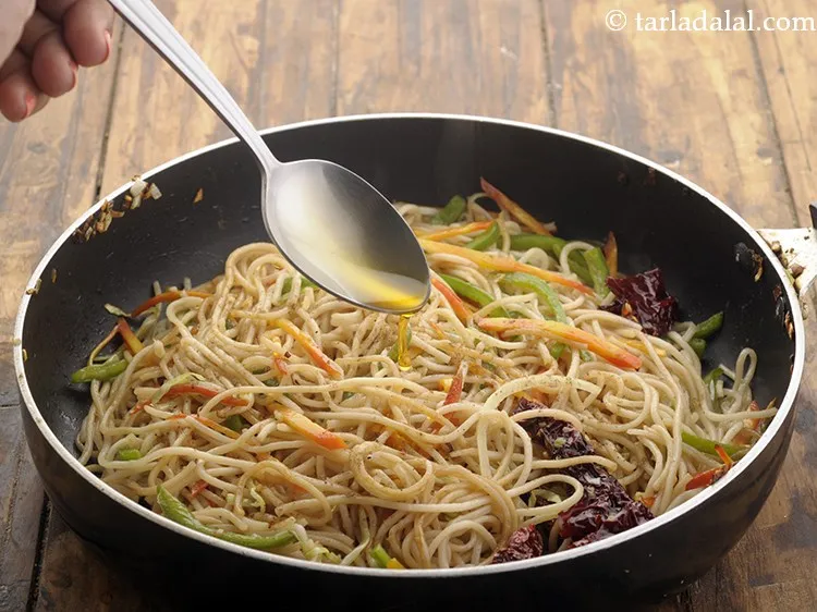 Step 16 – Finally add 2 tsp of the prepared chilli oil.