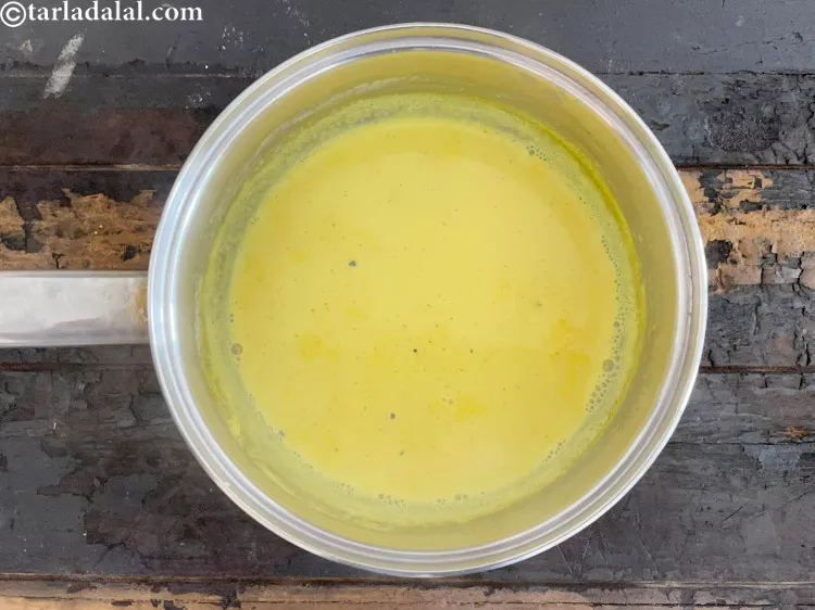 Step 10 – Mix well.&nbsp;<strong>Allow it to cool slightly.</strong>