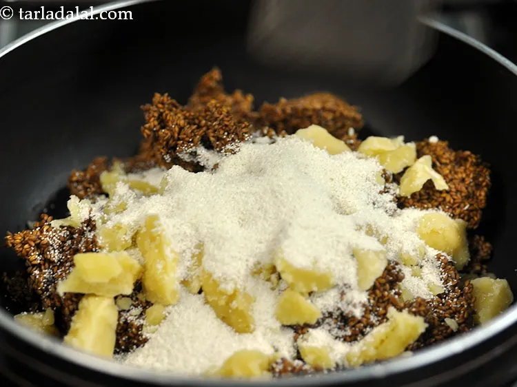 Step 10 – Add <meta charset="UTF-8" />1/4 cup&nbsp;<a href="glossary-semolina-sooji-rava-rawa-603i">semolina (rava / sooji)</a>.