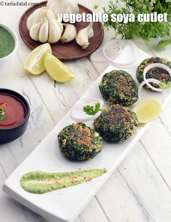 Step 37 – Serve <strong>hara bhara soya tikkis | vegetable soya cutlet | healthy veg soya tikki |&nbsp;</strong>immediately …
