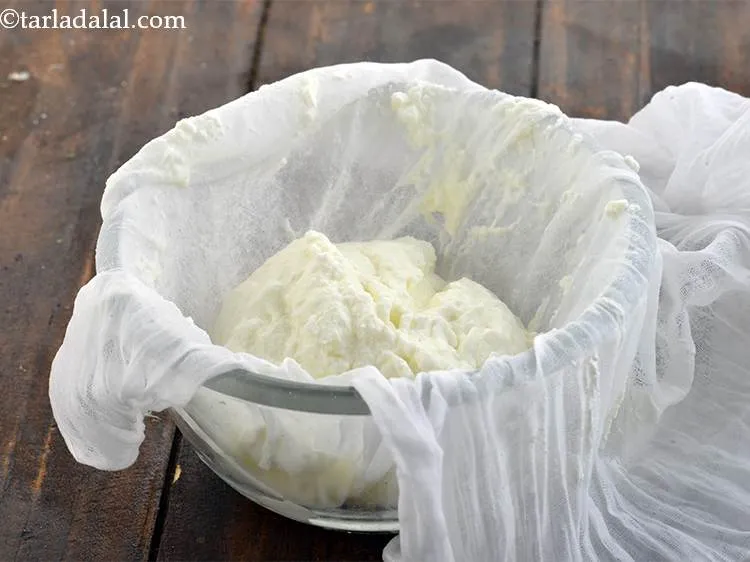 Step 23 – Hang it with the bowl underneath and keep it aside for atleast &frac12; an hour …