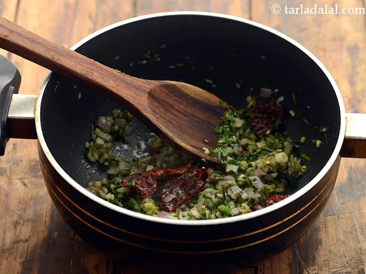Step 17 – Saut&eacute; on a medium flame for 1 minute.