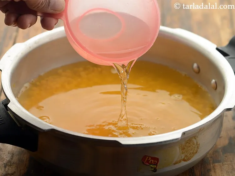 Step 6 – Add salt and 3 cups of water.