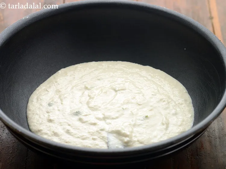 Step 38 – To prepare <strong>Hariyali Kofta</strong> in a kadhai, add the prepared white gravy. As a variation …