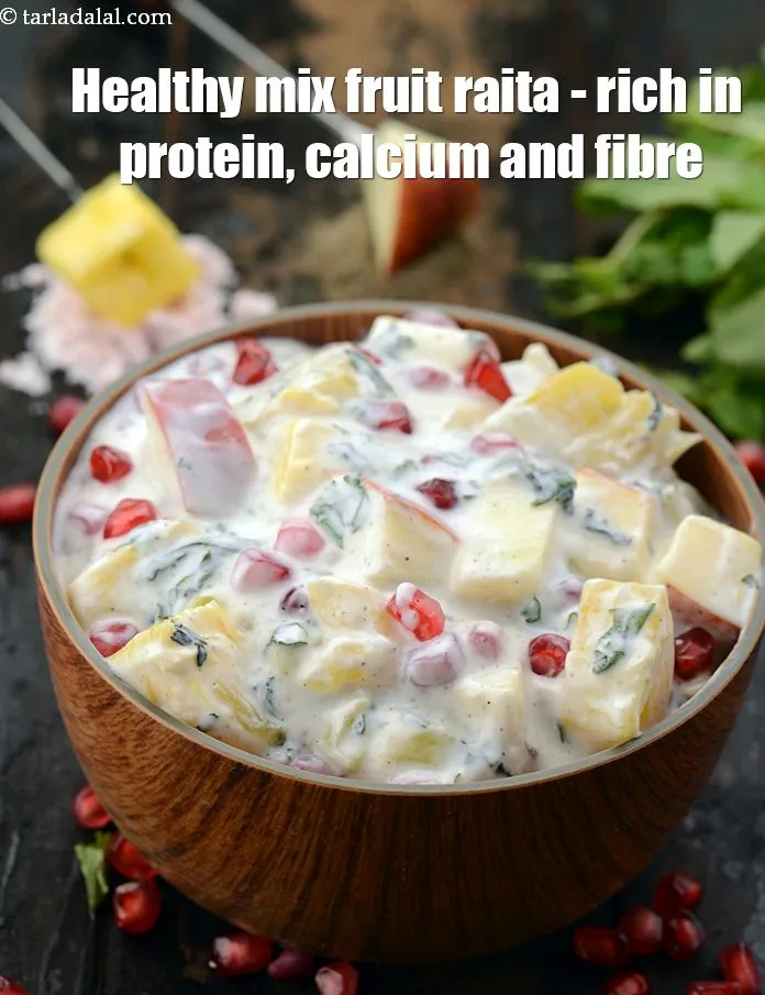 Step 18 – <strong>Health</strong>y<strong> mix fruit raita - rich in protein, calcium and fibre.</strong>