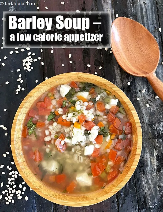 स्टेप 40 – <strong>जौ का सूप - एक कम कैलोरी वाला ऐपिटाइज़र</strong><strong>।</strong>