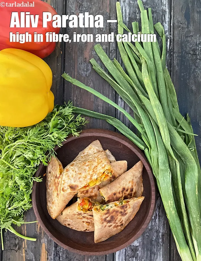 स्टेप 46 – <strong>अलिव पराठा - फाइबर, आयरन और कैल्शियम से भरपूर।&nbsp;</strong>