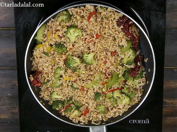 Step 17 – For seasoning, add soy sauce and salt, mix gently and cook on a medium flame …