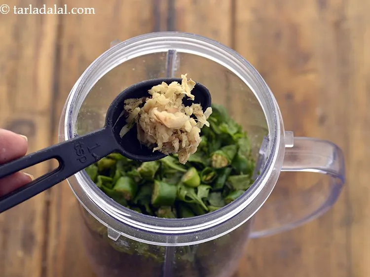 Step 13 – Add ginger. We have not used garlic for this healthy coconut chutney recipe but, you …