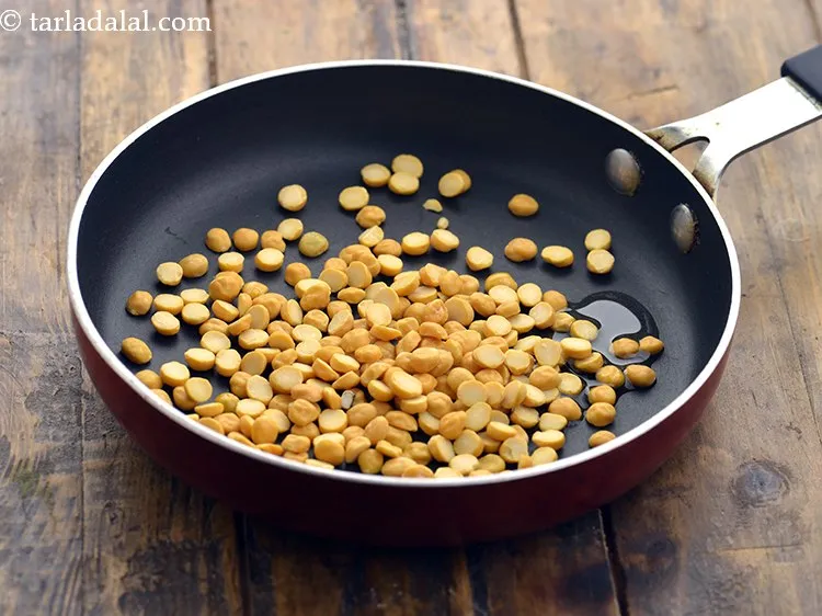 Step 3 – Once the oil is hot, add the chana dal. It adds a thick texture and …