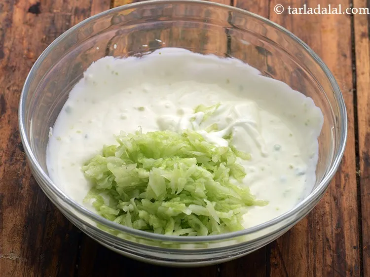 Step 12 – Add the grated cucumber.