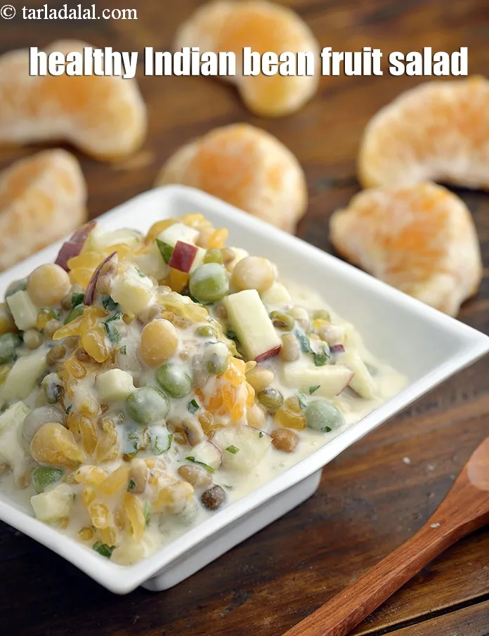 Step 24 – Serve <strong>sprouted bean and fruit salad | healthy Indian&nbsp;bean fruit salad |&nbsp;bean curd and fruit …