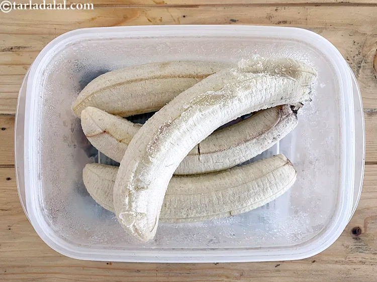 Step 5 – Freeze the bananas overnight.