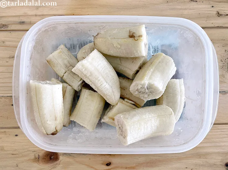 Step 6 – Break into pieces and keep ready for use to make healthy Indian chocolate ice cream.