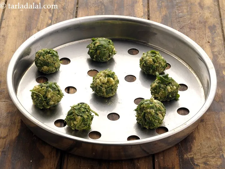 Step 11 – Instead of frying, we will be steaming the koftas. For that place spoonfuls of the …