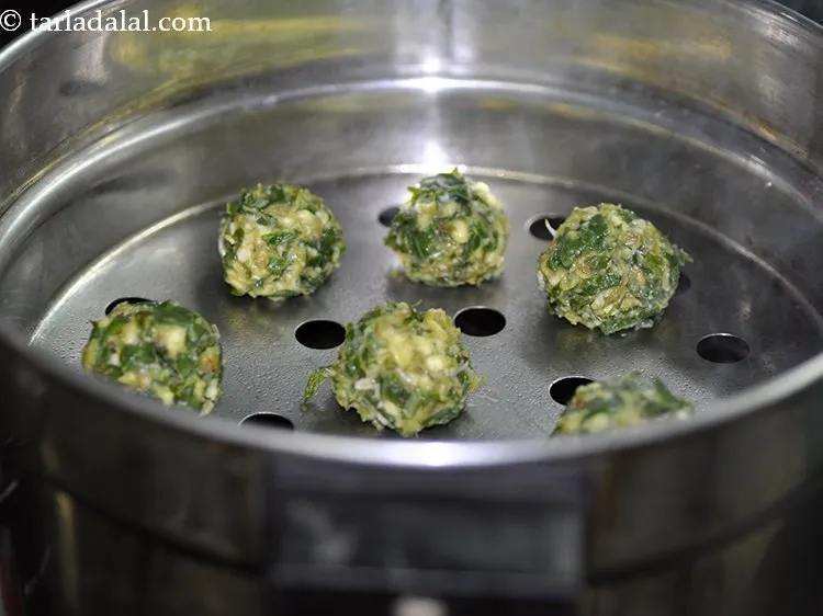 Step 12 – Cover the steamer with a lid and steam koftas in a steamer for 8 minutes …