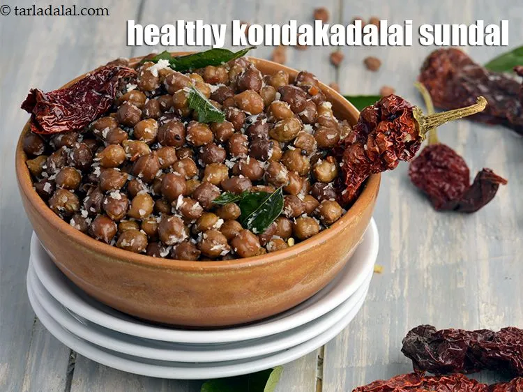 Step 29 – Serve <strong>kala chana sundal | black channa sundal | healthy kondakadalai sundal |</strong>&nbsp;hot.