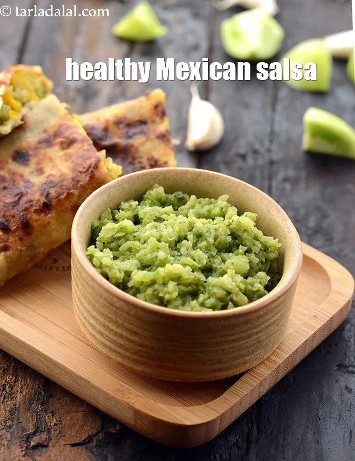 Step 17 – Serve <strong>green tomato salsa recipe | healthy Mexican salsa | easy Indian green tomato salsa</strong> …