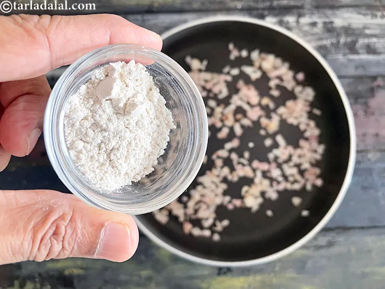 Step 6 – After adding the wheat flour mix well and ensure that there are no lumps.<br /> …