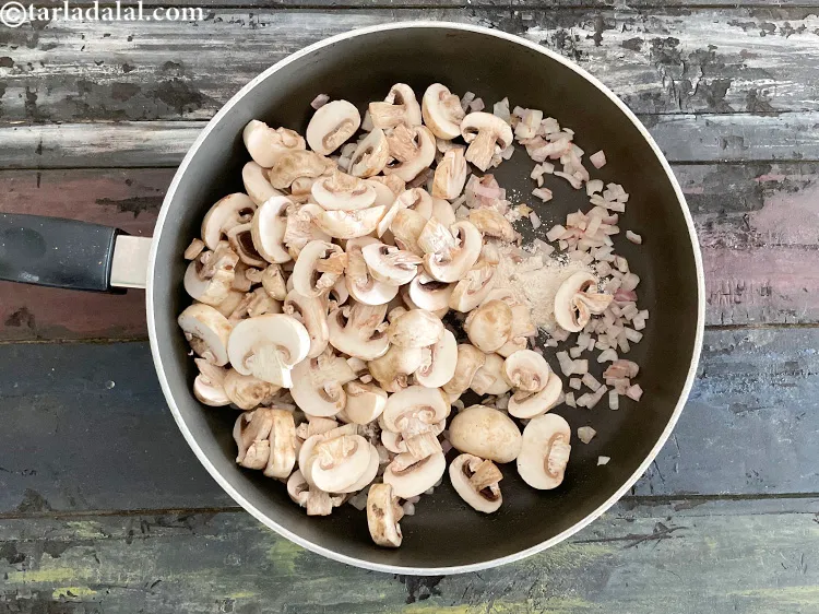 Step 13 – Add&nbsp;<meta charset="UTF-8" />3 cups&nbsp;thickly&nbsp;<a href="glossary-sliced-mushrooms-747i">sliced mushrooms (khumbh)</a>.