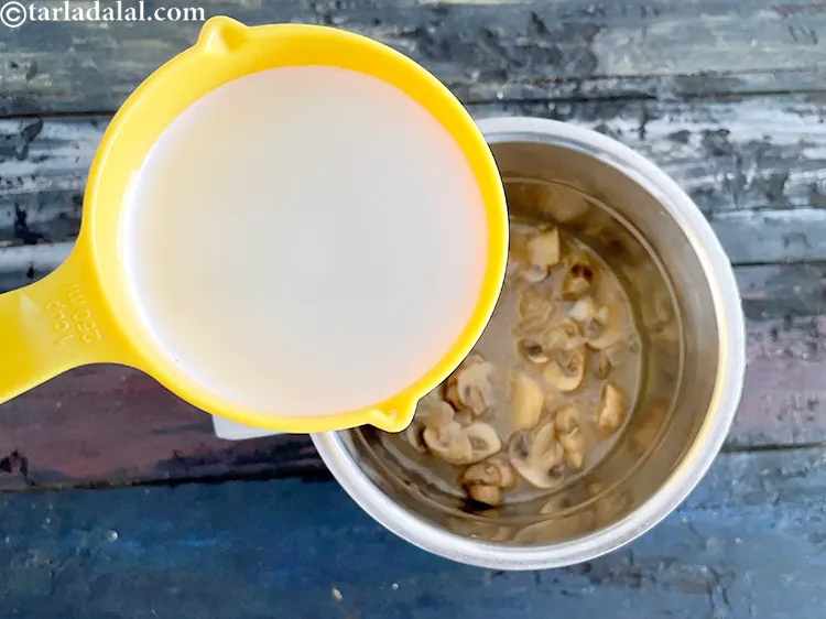 Step 20 – Add&nbsp;<meta charset="UTF-8" />1 cup&nbsp;<a href="glossary-low-fat-milk-low-cal-milk-skim-milk-toned-milk-516i">low fat milk</a>&nbsp;, 99.7% fat-free.