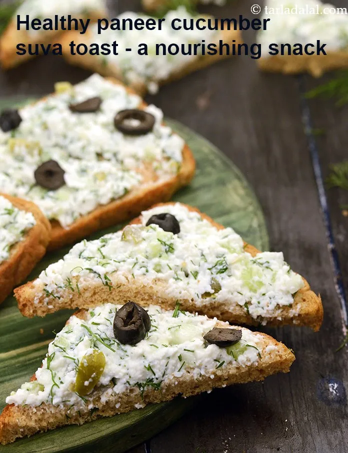 Step 20 – <strong>Healthy paneer cucumber suva toast &ndash; a nourishing snack.</strong>