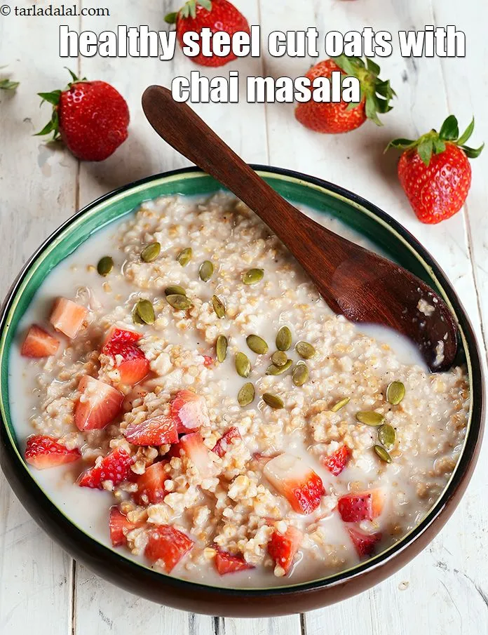 स्टेप 14 – <strong>स्ट्रॉबेरी स्टील कट ओट्स चाय मसाला के साथ रेसिपी&nbsp;|&nbsp;फलों के …