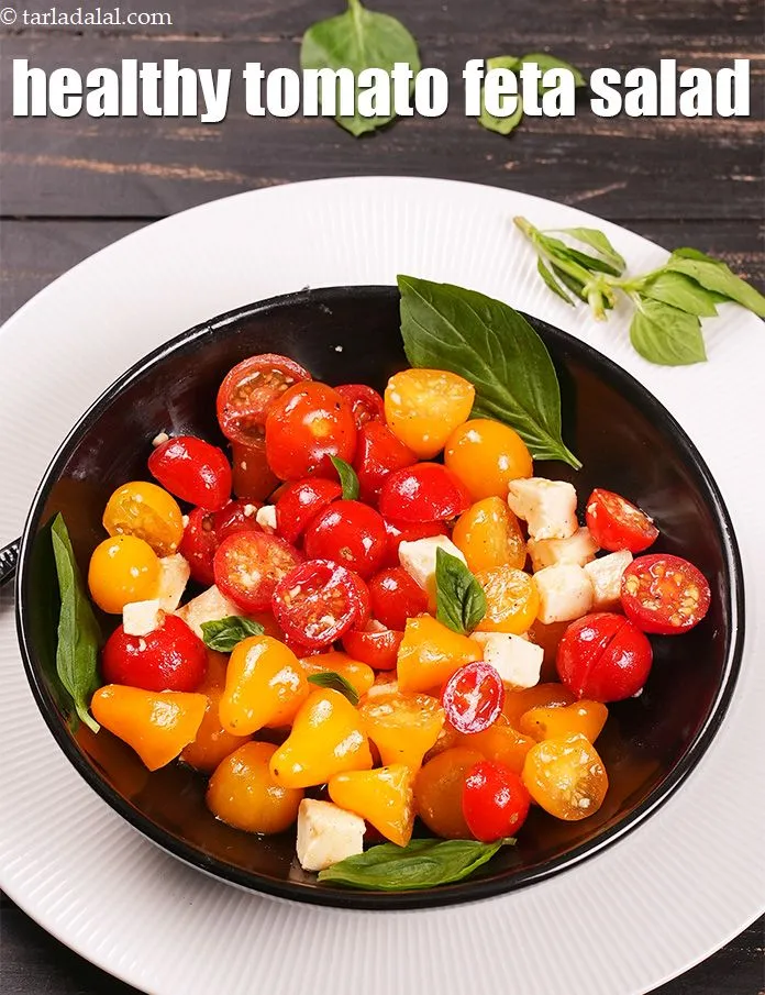 Step 16 – Serve <strong>cherry tomato and feta salad | healthy tomato feta salad | vitamin b1, b2 …