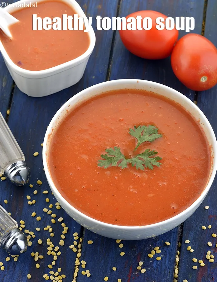 Step 15 – <p>Serve the <strong>healthy tomato soup</strong> hot.</p>