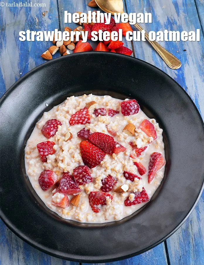 Step 13 – Serve <strong>strawberry steel cut oats | strawberry steel cut oatmeal&nbsp;| healthy vegan&nbsp;strawberry steel cut oatmeal …