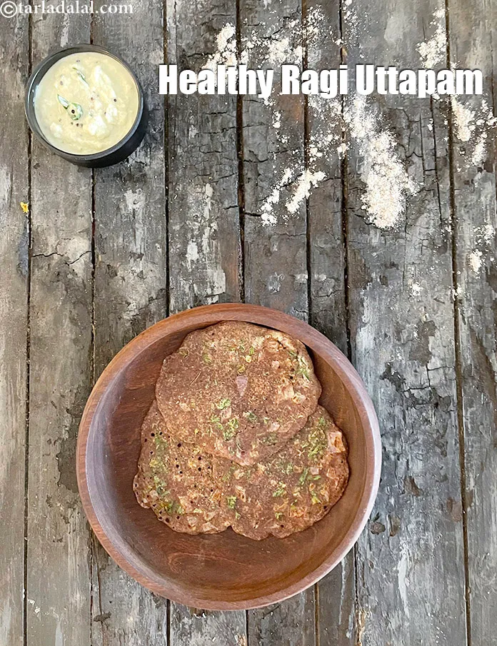 Step 39 – Serve <strong>nachni uttapam | ragi uttapam&nbsp;| healthy red millet pancake |</strong>&nbsp;&nbsp;hot with <a href="https://www.tarladalal.com/healthy-coconut-chutney-22303r">healthy coconut …