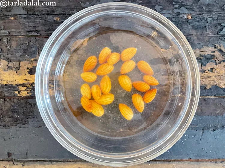 Step 9 – This is what the overnight soaked almonds look like.